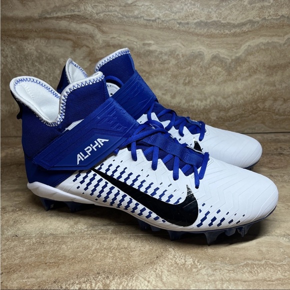 Nike Alpha Menace Pro 2 Blue White Football Cleats Mens Size 11.5